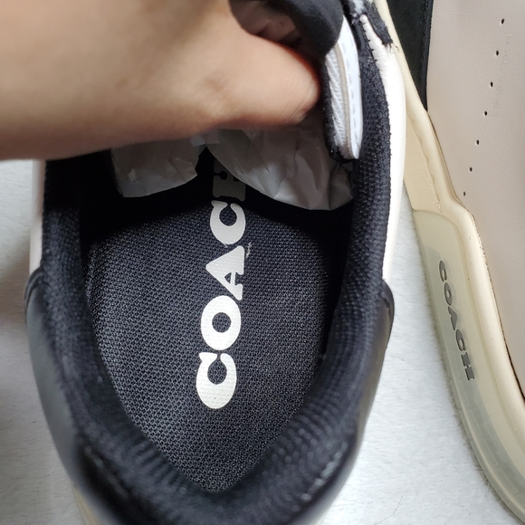 Coach Citysole Court Black & White Suede Leather Low Top Sneakers - Picture 12 of 13